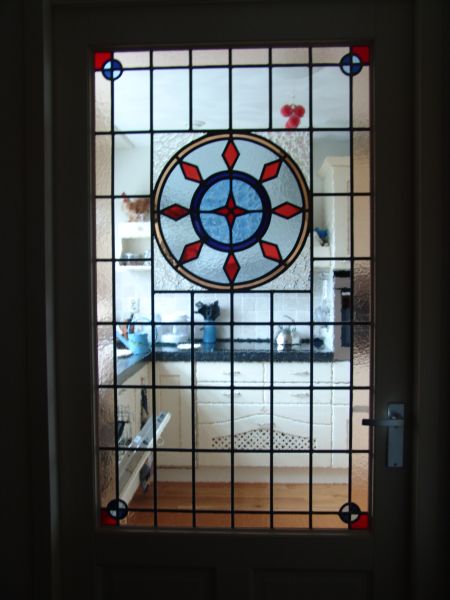 Glas in lood in keukendeur