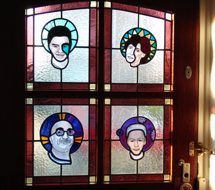 Glas in lood in voordeur, met 