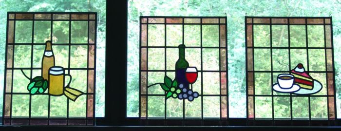 3 glas in lood hangers, 40 x 52cm