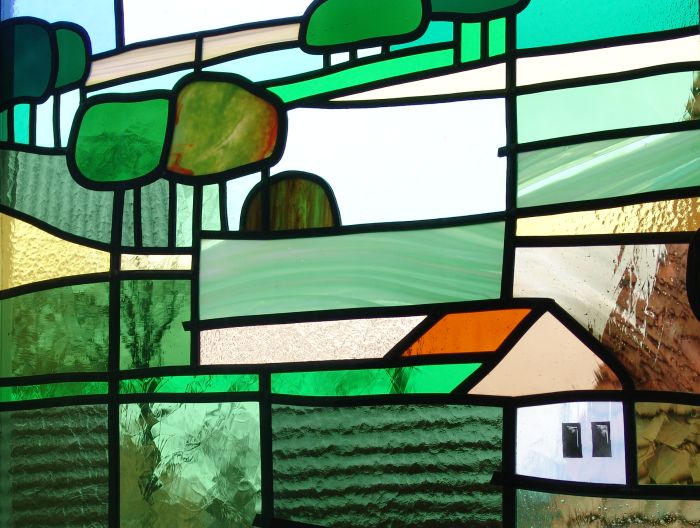 Detail linker glas in lood