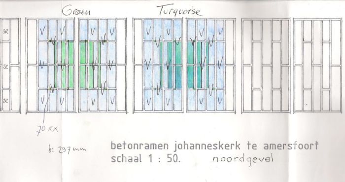 Schets voor de Noordgevel, door Piet Wassink