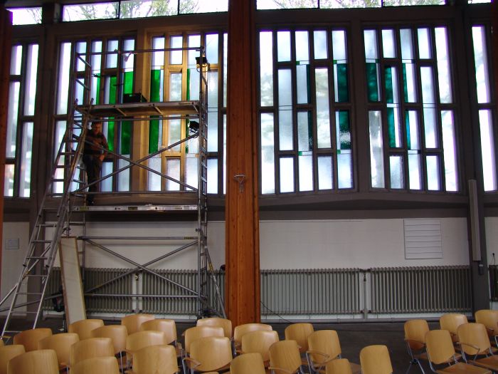 Montage in de noordgevel