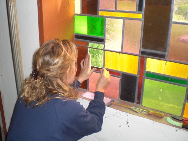 Herstel van glas in lood op locatie, Bendorf-Sayn (D) 2014