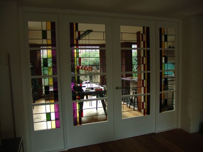 16 x nieuw glas-in-lood in kamer en suite deuren