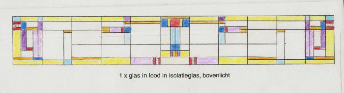 Ontwerp voor glas in lood in bovenlicht