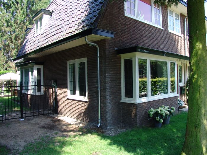 Glas in lood in isolatieglas, zijaanzicht