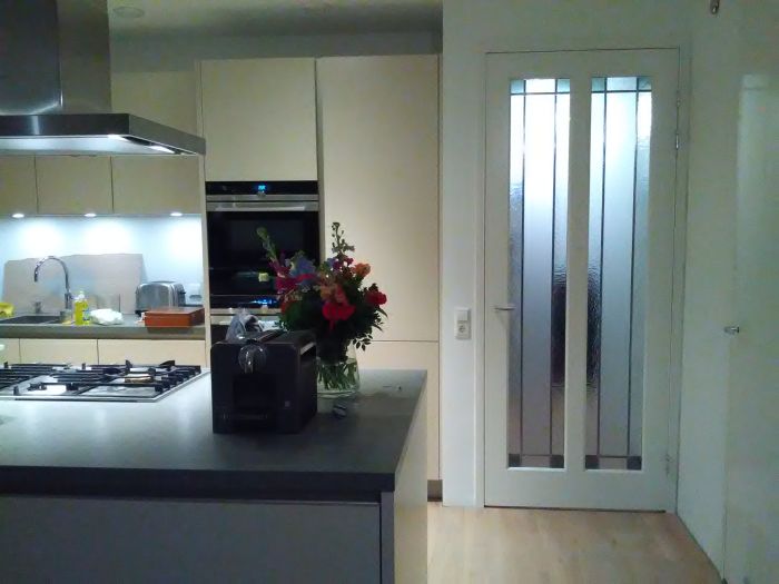 Glas in lood in keukendeur