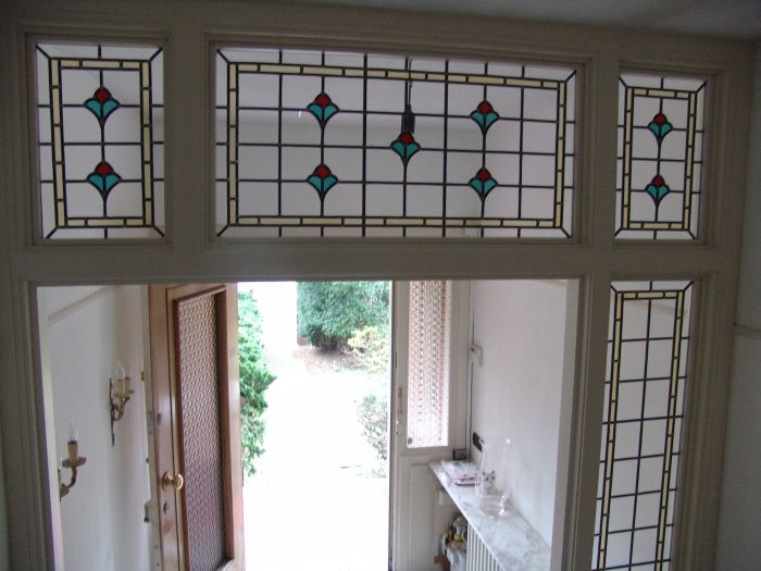 Enkel glas in lood in hal