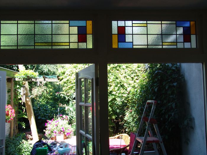 Glas in lood in bovenlichten