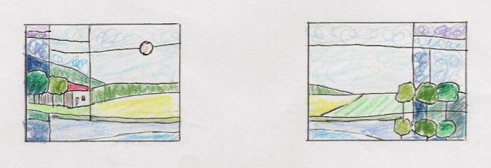 Glas in lood ontwerp / schets