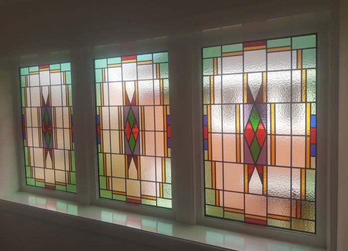 Glas in lood in isolatieglas gemonteerd bij klant