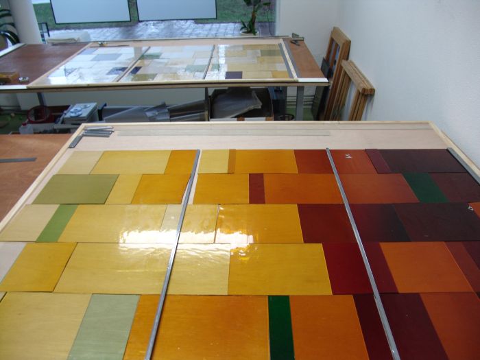 Glas in lood met staallood