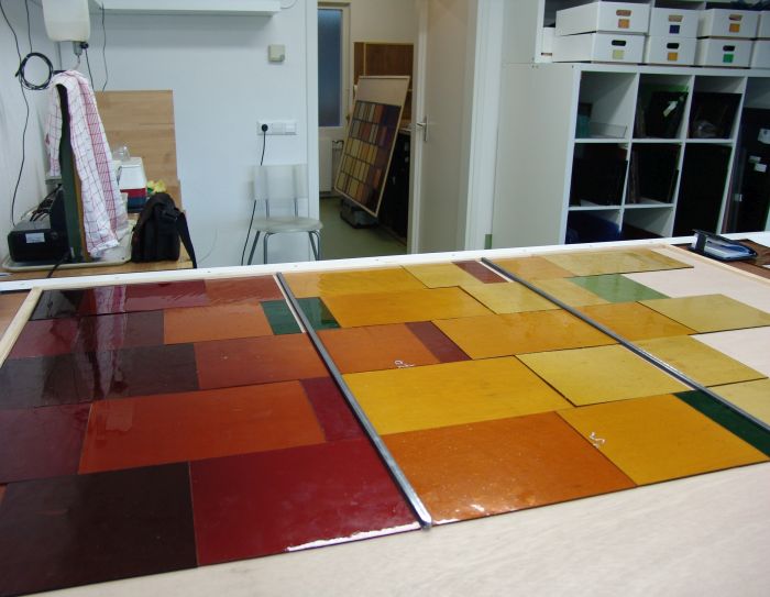 Glas in lood in verschillende stadia