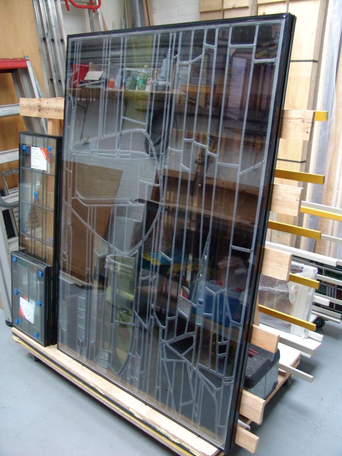 2 van 8 glas in lood panelen in isolerend dubbelglas