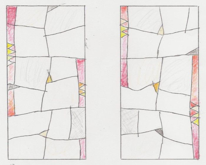 Modern glas in lood ontwerp van AvD-Glas voor kamer en suite deuren, Leusden 2023