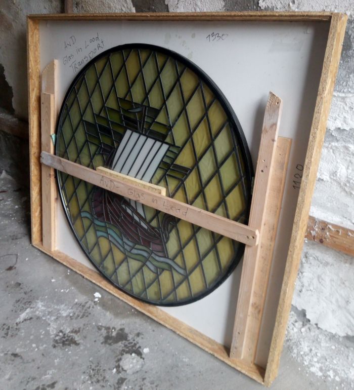 Glas in lood in isolatieglas geplaatst