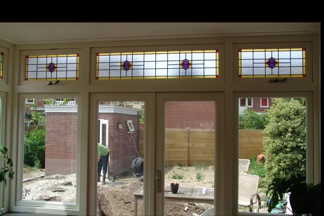 Glas in lood in nieuwe erker