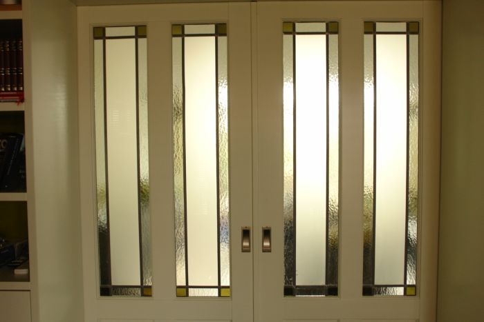 Modern glas in lood in binnendeuren, Hoogland 2008