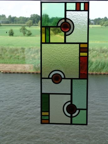 Glas in lood raamhanger, zelfde ontwerp, Soest 2017