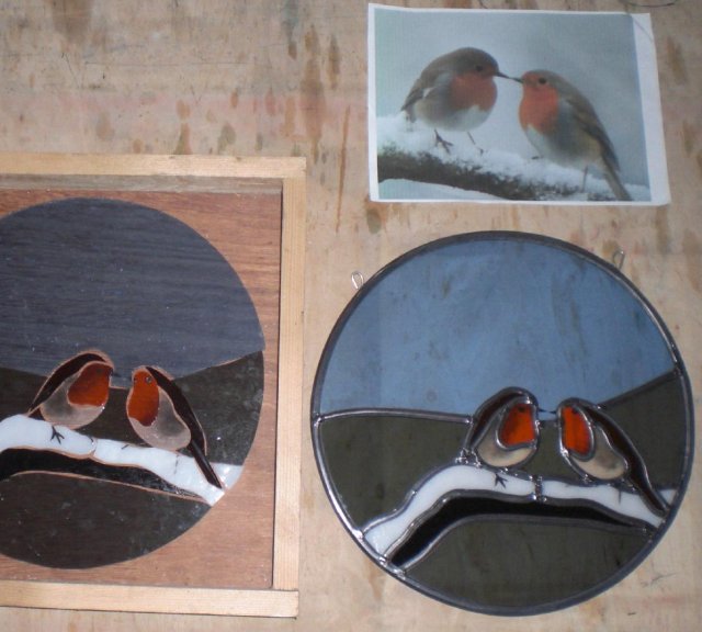 Glas in lood in de werkplaats, Hilversum 2012