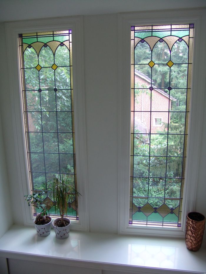 Glas in lood gerestaureerd en ge�soleerd door AvD-Glas, Baarn 2011