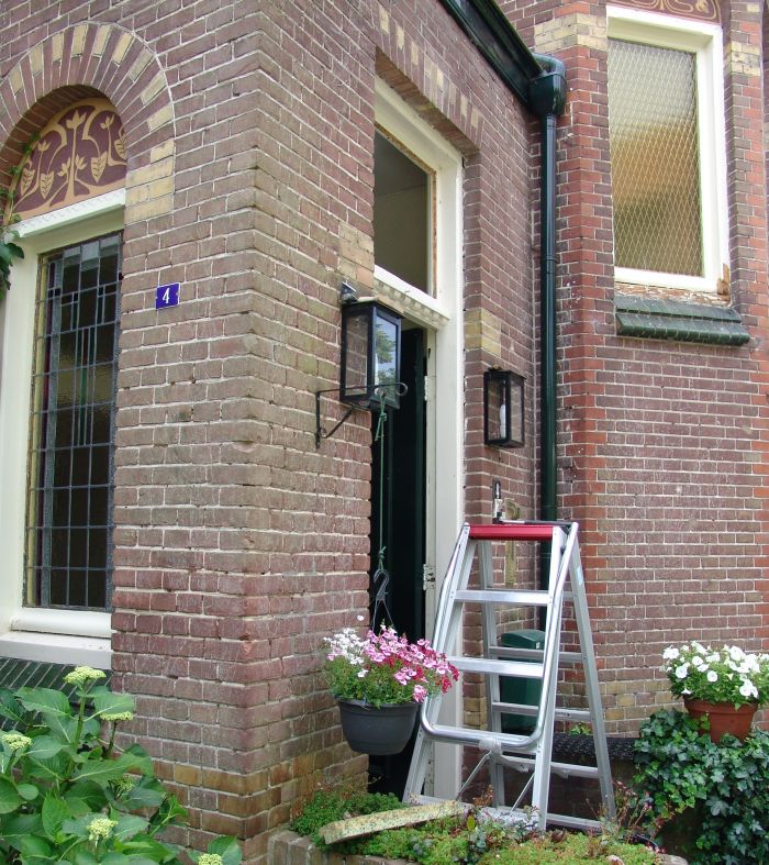 <br>Glas in lood tijdens het plaatsen