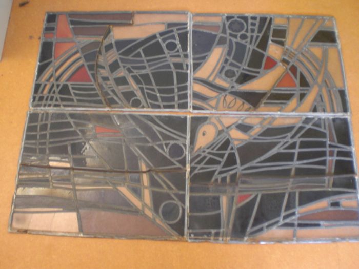 4 glas in lood panelen voor de restauratie