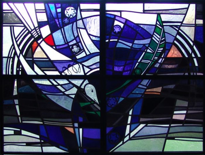 4 glas in lood panelen close up