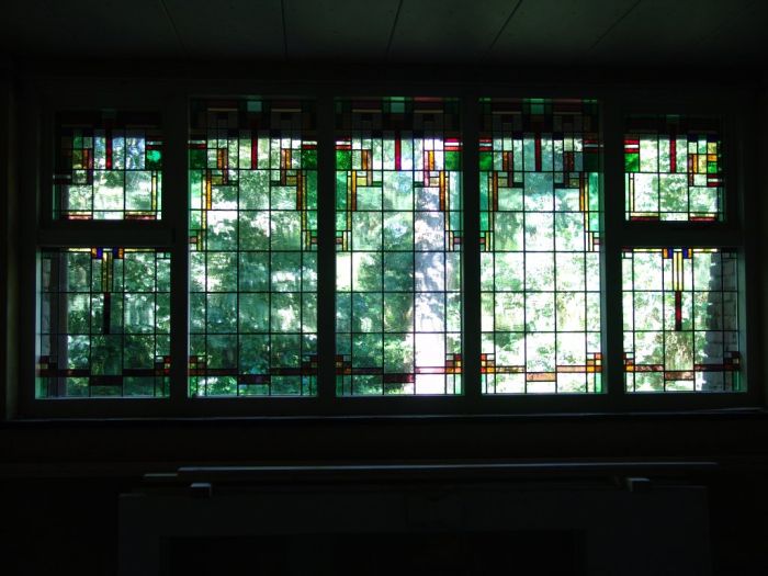 7 van 69 glas in lood panelen in isolatieglas.
