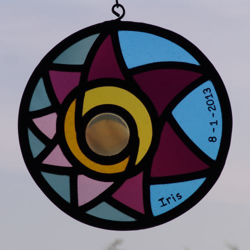 Geboorteglas met tekst, 20cm �