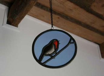Glas in lood hangers door AvD-Glas voor de winkel van SKOG.design in Zweden