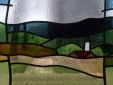 Glas in lood hanger met landschap, Veluwe 2025
