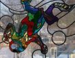 Bleiverglasung mit Frosch zum aufh�ngen, Hadamar 2001
