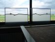 Moderne Bleiverglasung mit Mattglas zum aufh�ngen