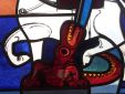 Glas in lood hanger met St Joris, 2025