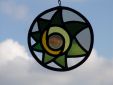 Glas in lood hanger met zon, Zeist 2015