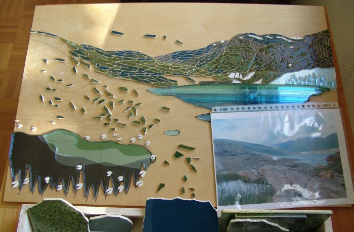 Moza�ek van gletscher in Noorwegen (in uitvoering).