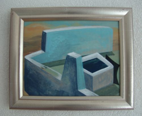 Marokko, zwembad bij woestijnhotel, 25 x 20cm