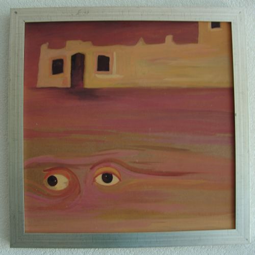Landschap, Marokko, gouache, 45 x 45cm