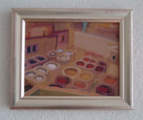 Marokko, leerververij in Fes, 25 x 20cm